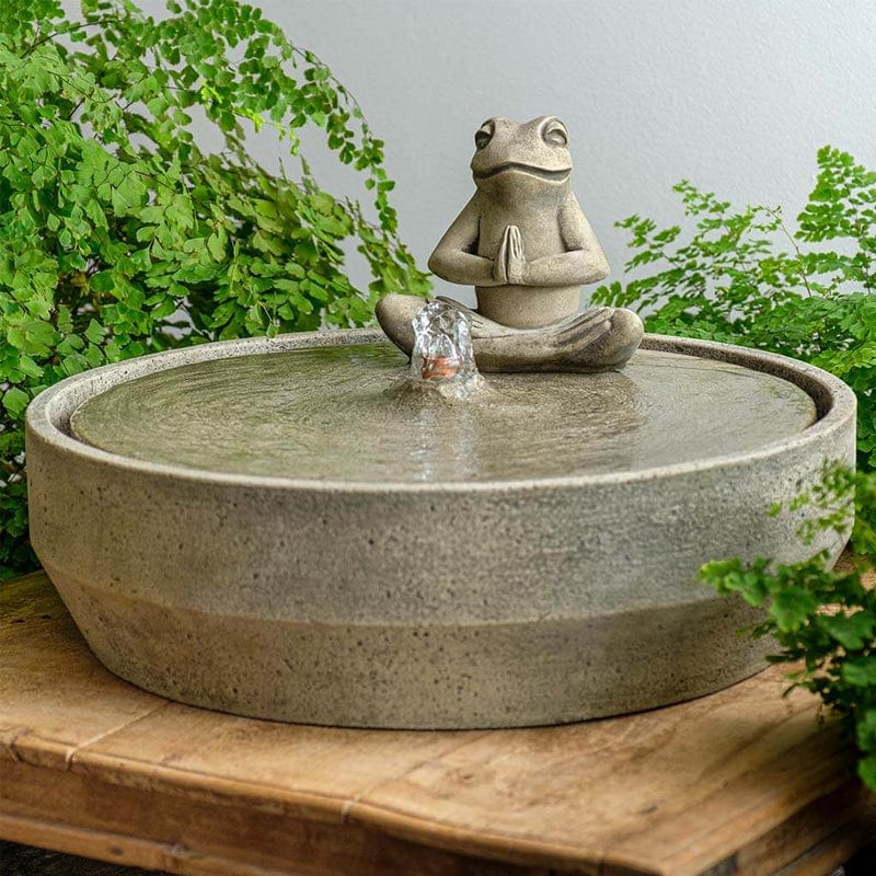 Beveled Yoga Frog Fountain - Outdoorartpross