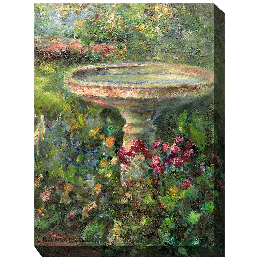 Birdbath Outdoor Canvas Art - Outdoorartpross