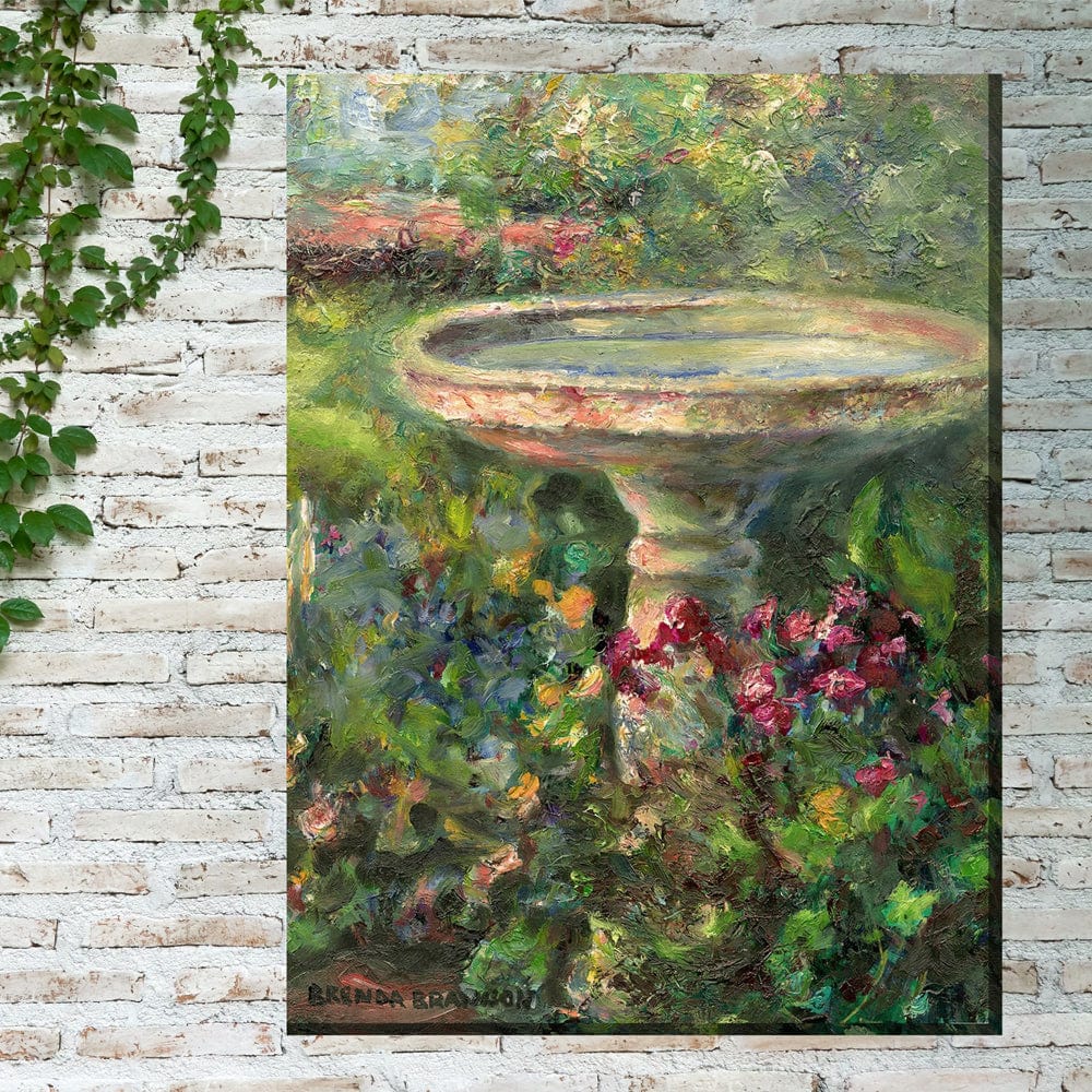 Birdbath Outdoor Canvas Art - Outdoorartpross