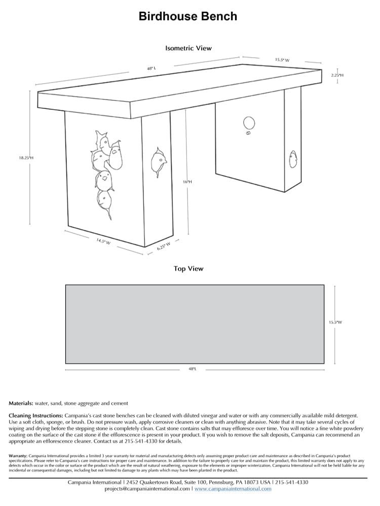 Birdhouse Bench - Outdoorartpross
