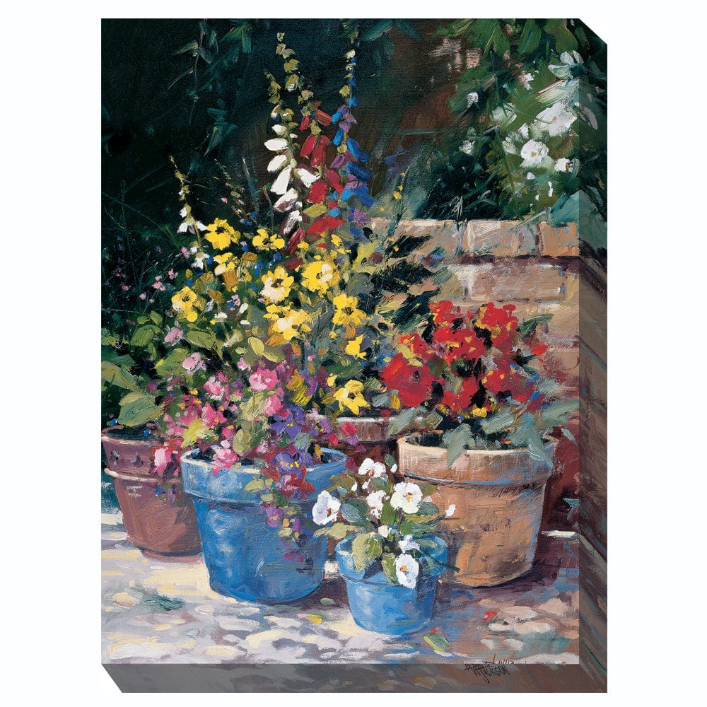 Blue Pots Outdoor Canvas Art - Outdoorartpross