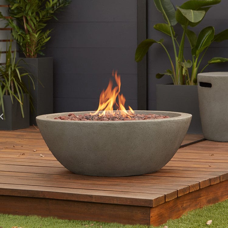 Riverside Propane Fire Bowl with Natural Gas Conversion Kit in Glacier Gray- Outdoorartpross