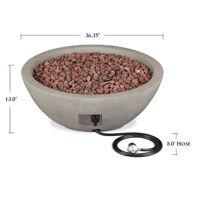 Propane Fire Bowl with Natural Gas Conversion Kit in Glacier Gray- Outdoorartpross
