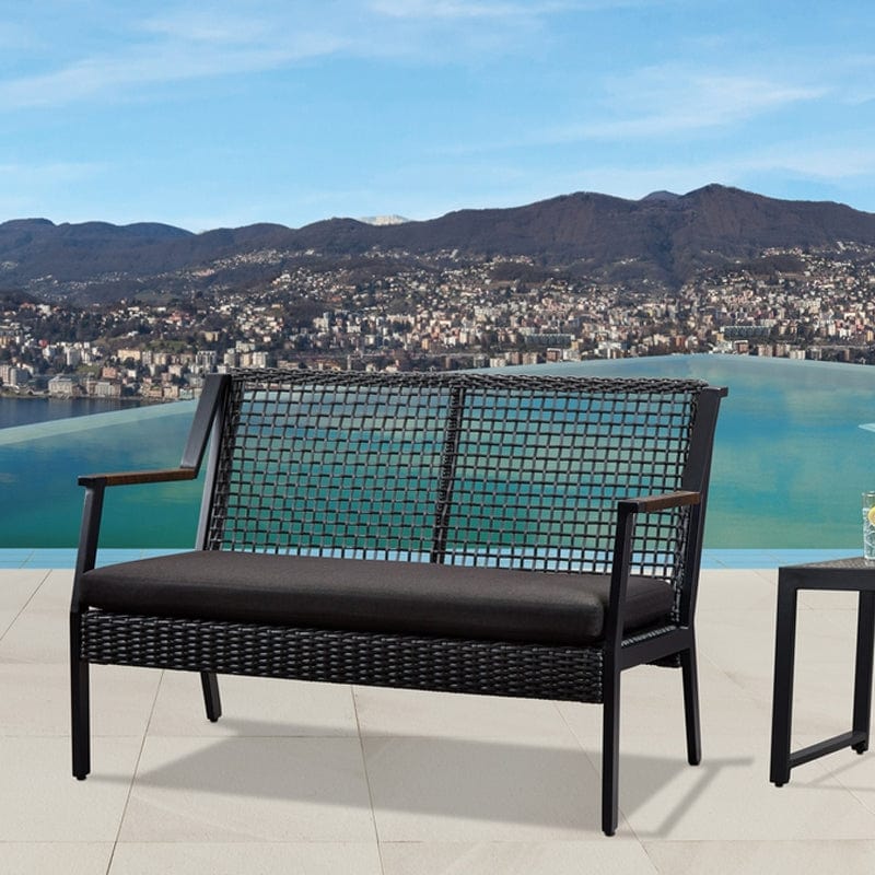 Calvin Love Seat in Black- Outdoorartpross