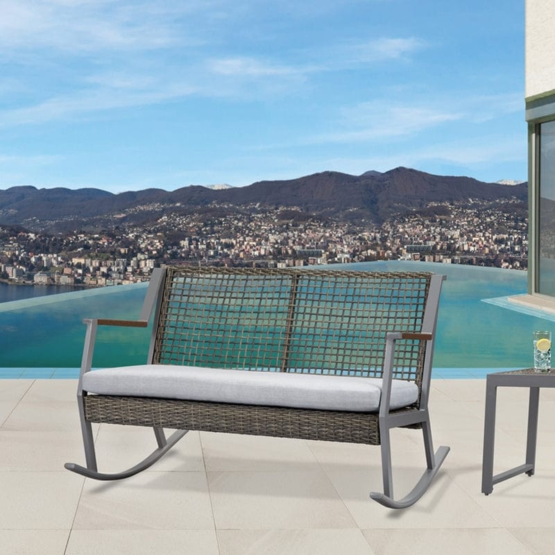 Calvin Two Seat Rocker in Gray - Outdoorartpross