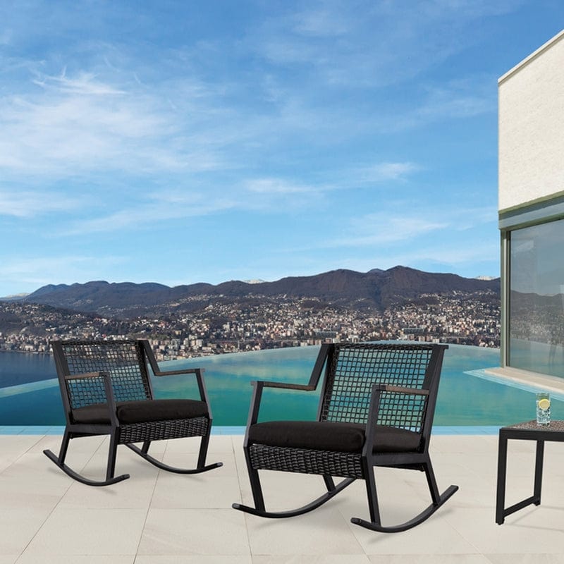 Calvin Rocker Chairs Set of 2 in Black - Outdoorartpross