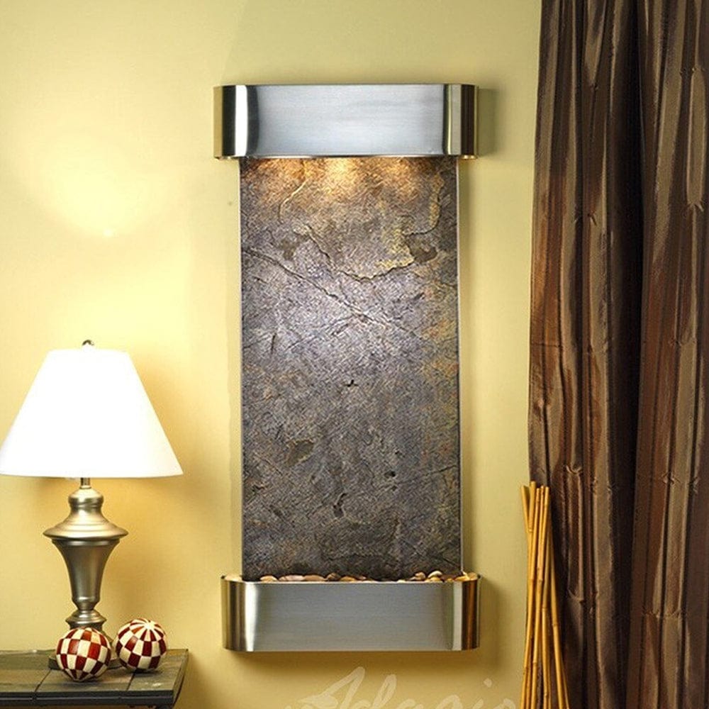 Cascade_Springs_Stainless_Steel_with_Rounded_Corners_and_Green_Feather_Stone_Slate - Outdoorartpross
