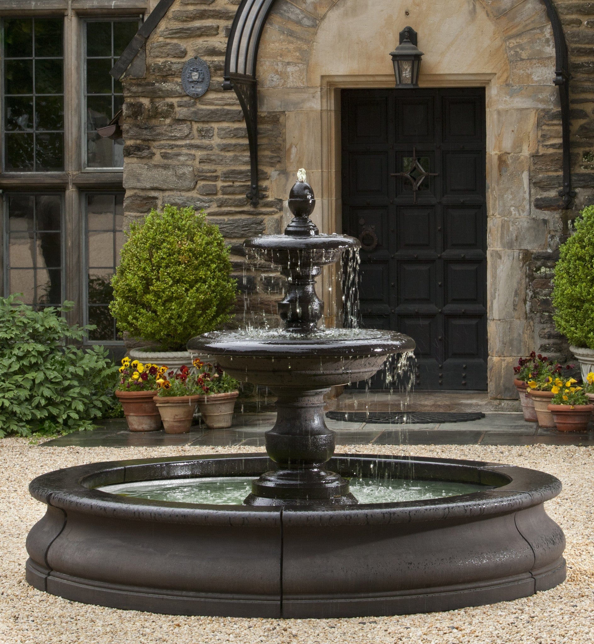 Caterina Outdoor Water Fountain in Basin - Outdoorartpross