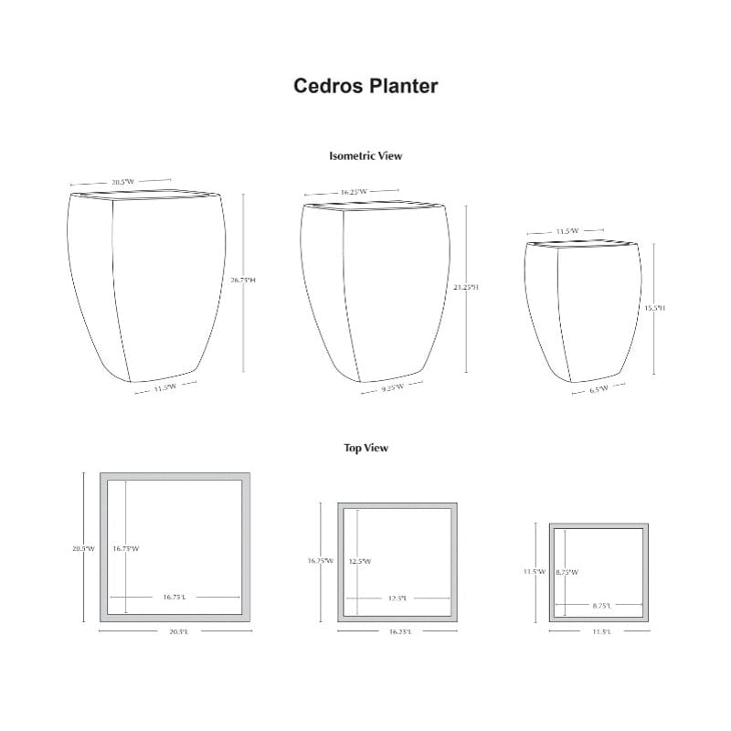 Cedros Planter - Set of 3 in Specs - Outdoorartpross