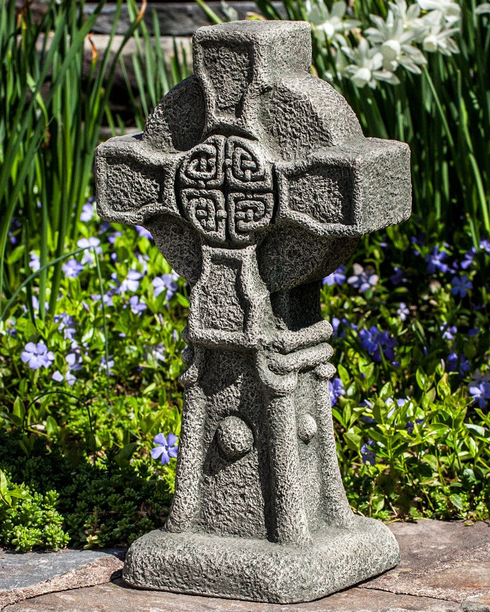 Celtic Cross Cast Stone Garden Statue - Outdoorartpross