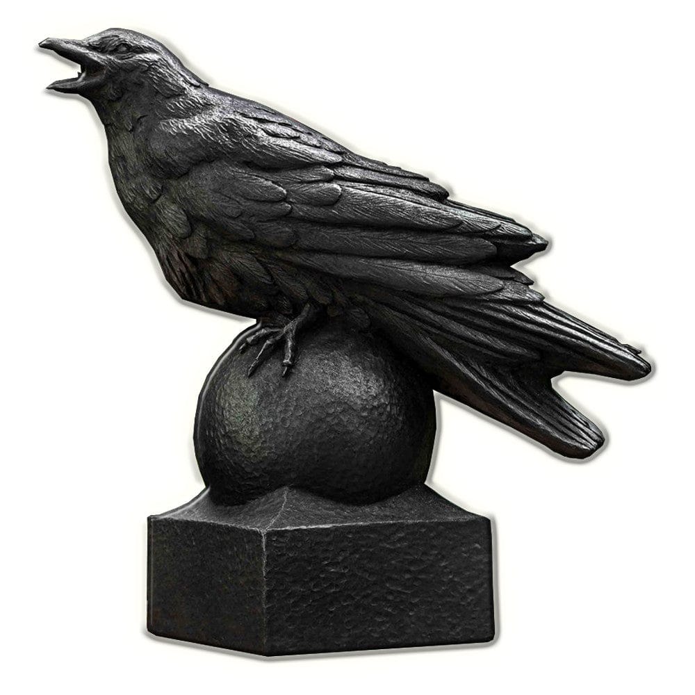 Corvus Cast Stone Garden Statue - Outdoorartpross