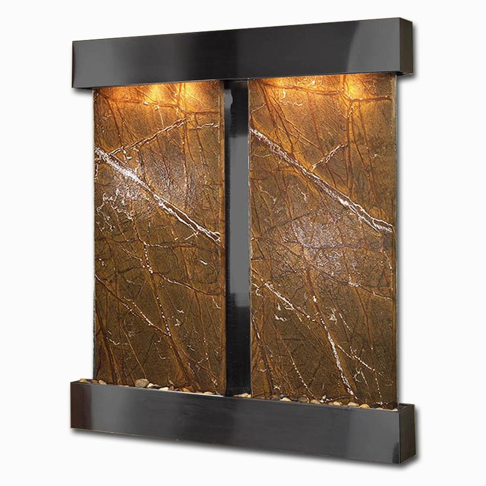 Cottonwood Falls - Rainforest Brown Marble - Blackened Copper - Squared - White - Outdoorartpross