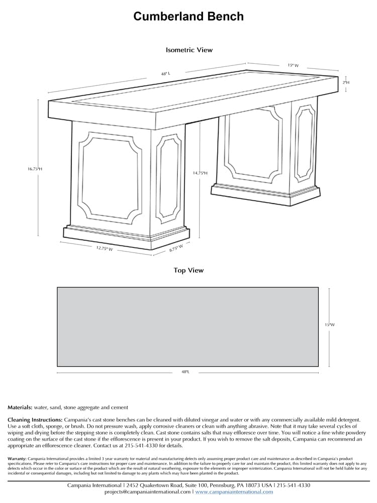 Cumberland Bench - Outdoorartpross