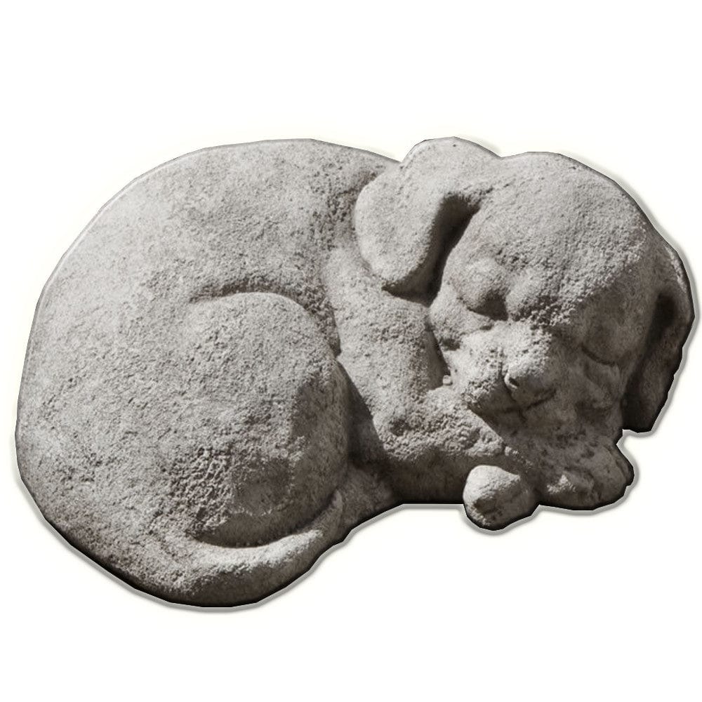 Curled Dog Small Cast Stone Garden Statue - Outdoorartpross