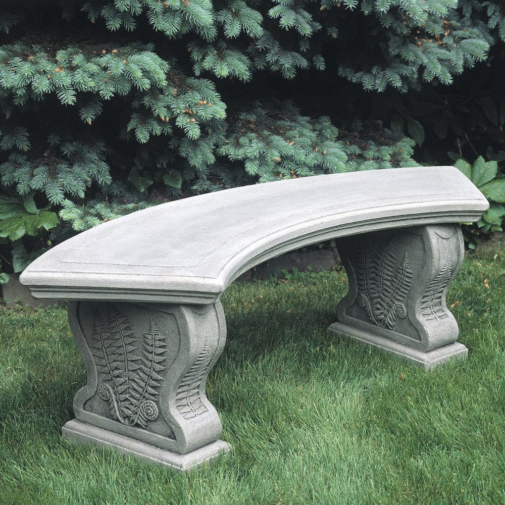Curved Woodland Ferns Garden Bench - Outdoorartpross