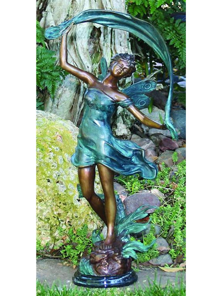 Brass Baron Dancing Fairy Garden Statue - Brass Baron - Outdoorartpross