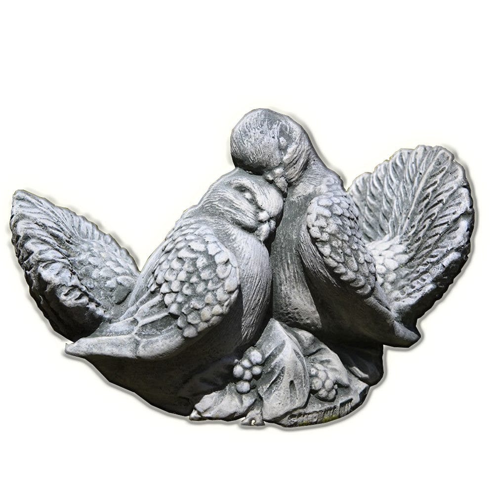 Dove Small Pair Cast Stone Garden Statue - Outdoorartpross