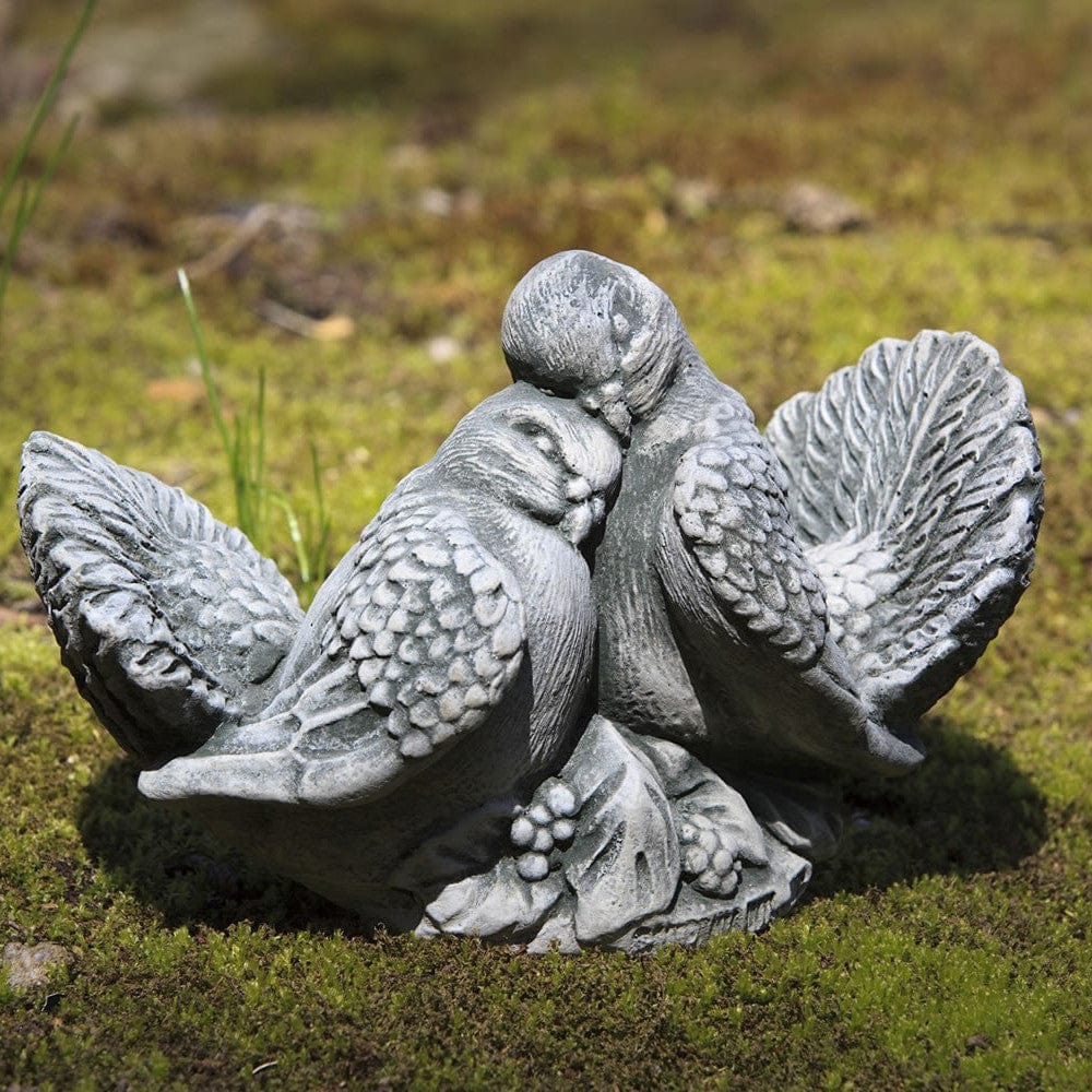 Dove Small Pair Cast Stone Garden Statue - Outdoorartpross