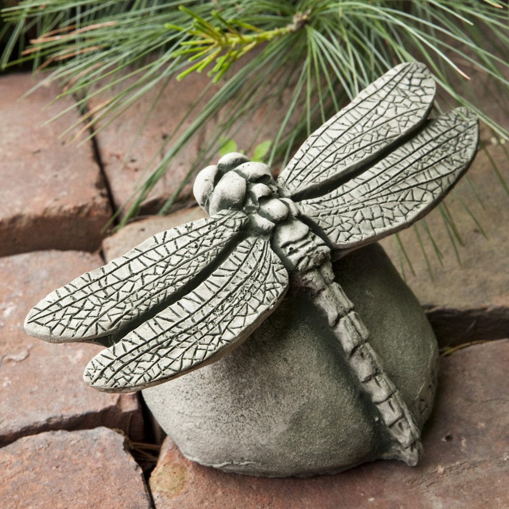 Dragonfly Cast Stone Garden Statue - Outdoorartpross