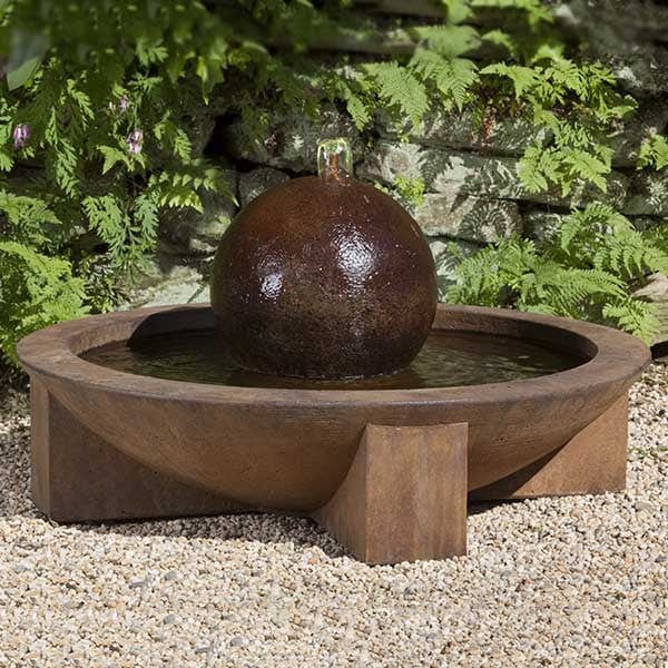 Low Zen Sphere Garden Water Fountain - Outdoorartpross