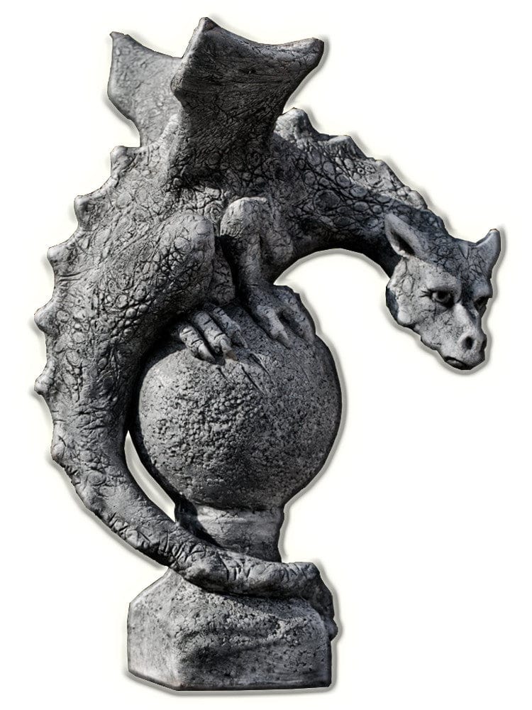 Fiona Winged Dragon Cast Stone Garden Statue - Outdoorartpross