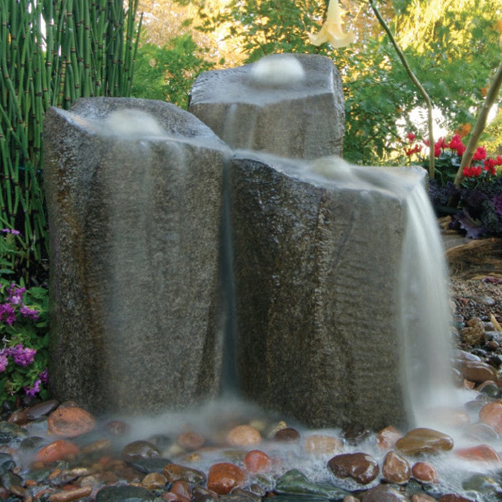Triple Column Outdoor Fountain Rocks - Outdoorartpross