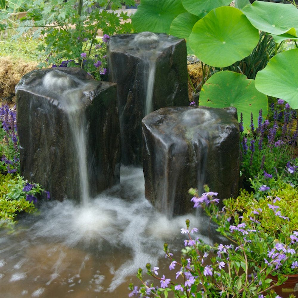 Triple Column Outdoor Fountain Rocks - Outdoorartpross