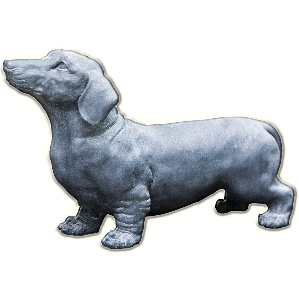 Fritz The Dachshund Dog Cast Stone Garden Statue -Statuary - Outdoorartpross