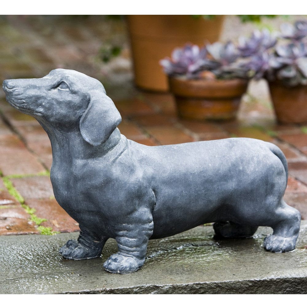 Fritz The Dachshund Dog Cast Stone Garden Statue -Statuary - Outdoorartpross