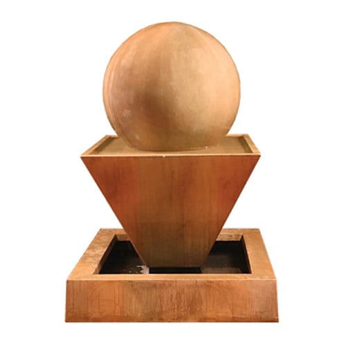 Small Oblique With Ball Garden Water Fountain - Outdoorartpross