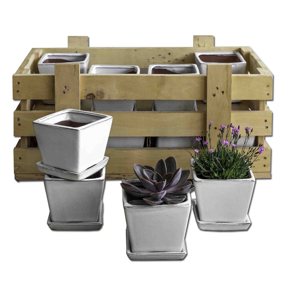 Garden Terrace Small Square White Crate Set of 16 - Outdoorartpross