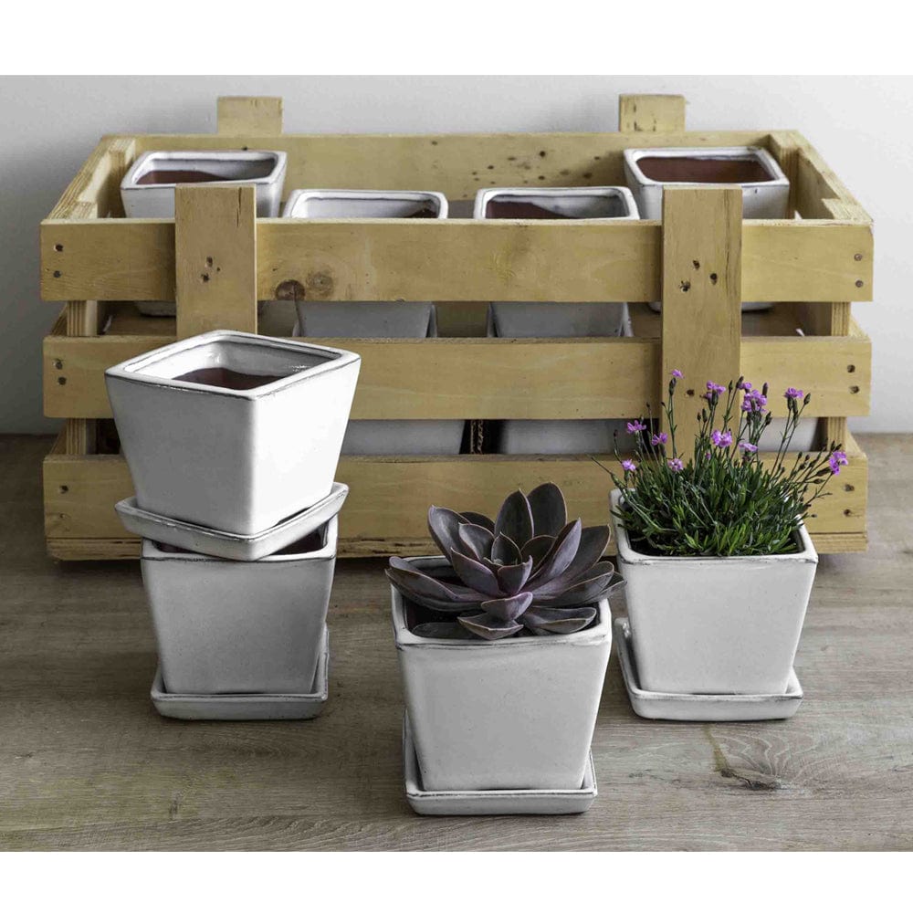 Garden Terrace Small Square White Crate Set of 16 - Outdoorartpross
