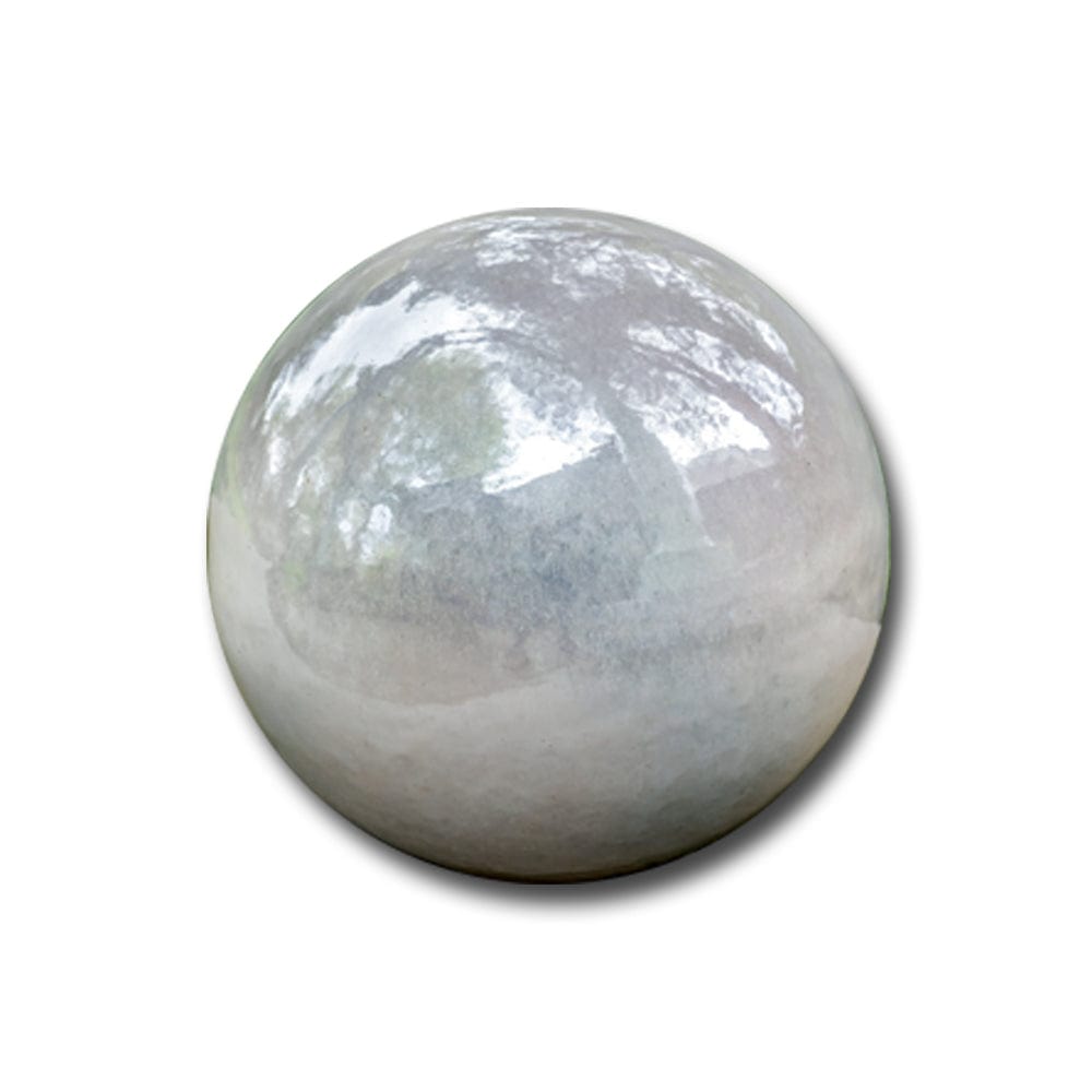 Glazed Sphere, Large-Pearl - Outdoorartpross