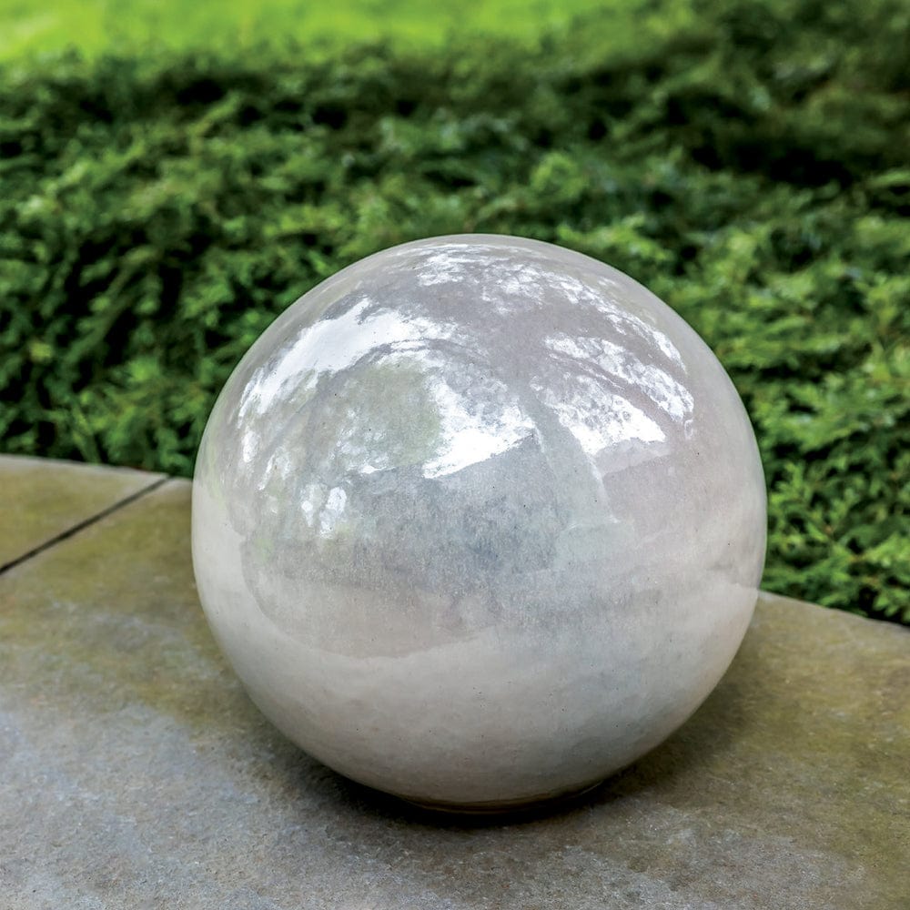 Glazed Sphere, Large-Pearl - Outdoorartpross