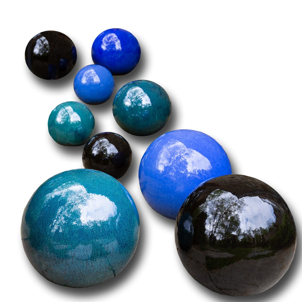 Small Glazed Sphere Garden Accent - Outdoorartpross