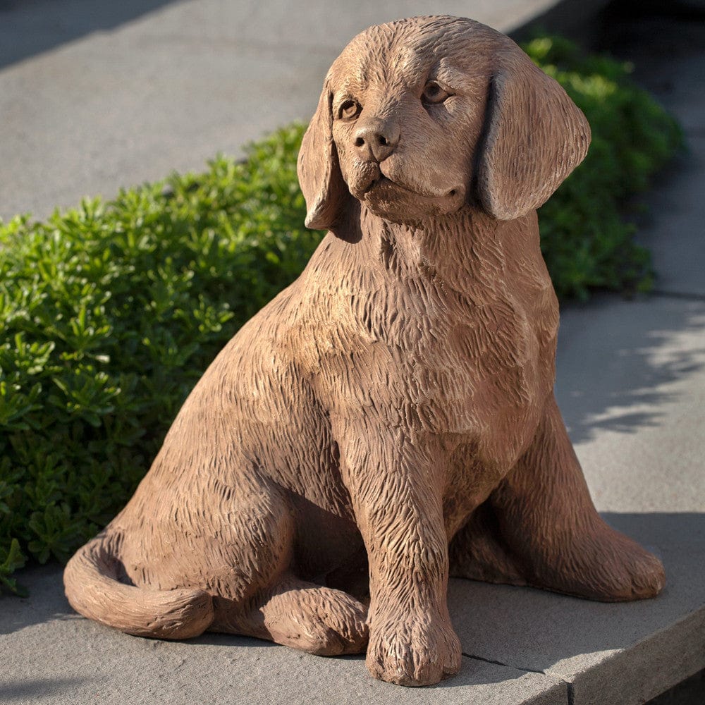 Golden Retriever Puppy Cast Stone Garden Statue -Statuary - Outdoorartpross