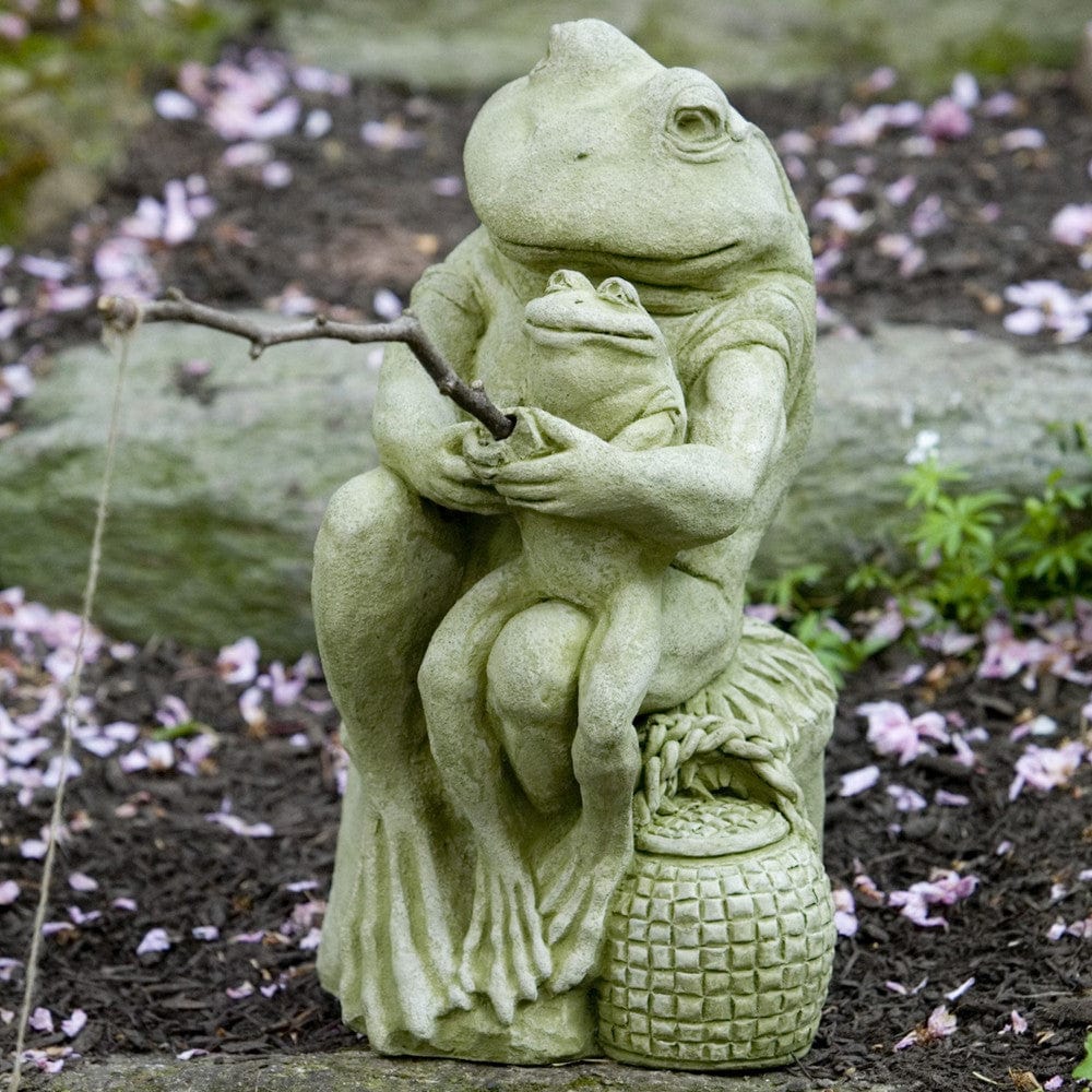 Gone Fishin' Cast Stone Garden Statue -Statuary - Outdoorartpross