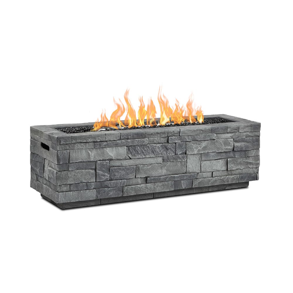 Gray Ledgestone Rectangular Fire Table - Outdoorartpross