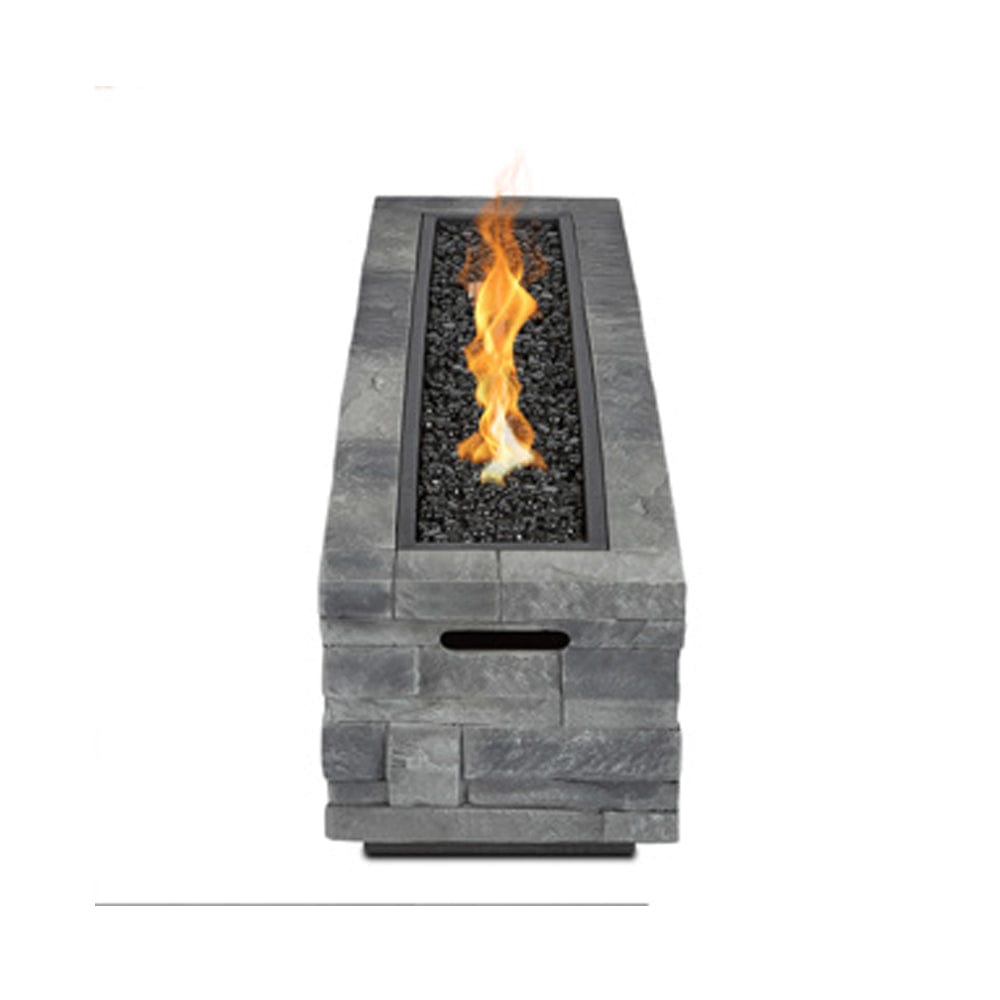 Gray Ledgestone Rectangular Fire Table - Outdoorartpross