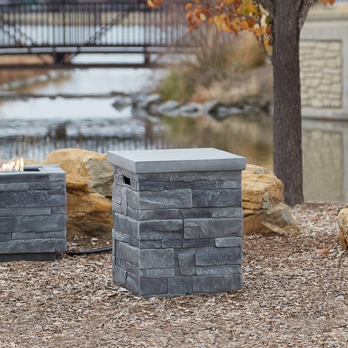 Gray Ledgestone Propane Tank Cover - Outdoorartpross
