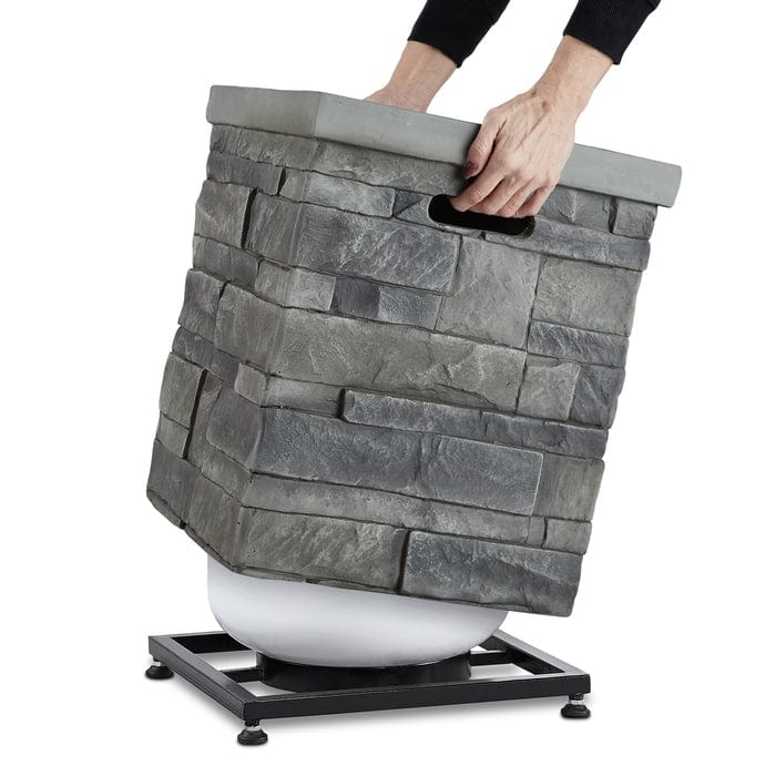 Gray Ledgestone Propane Tank Cover - Outdoorartpross