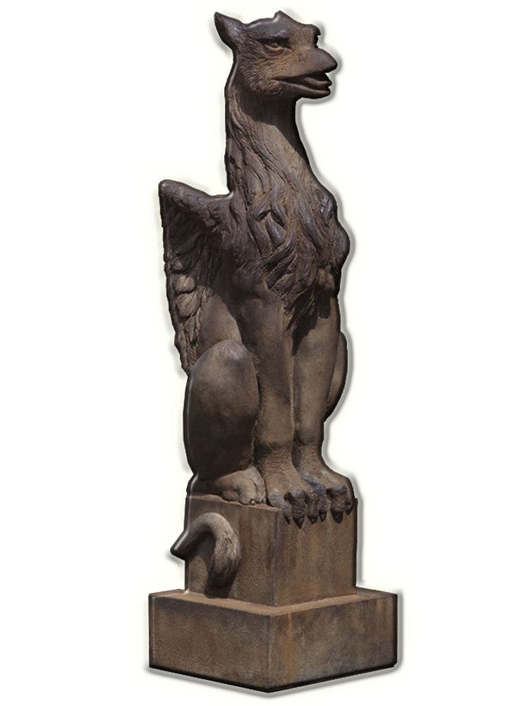 Gryphon Cast Stone Garden Statue - Outdoorartpross