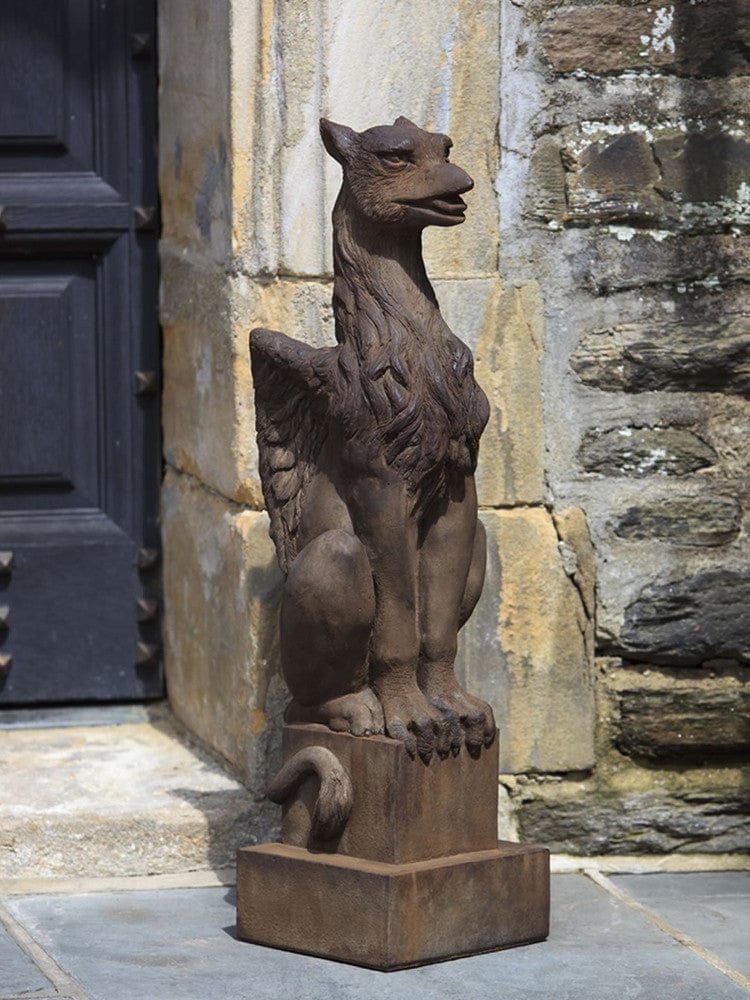 Gryphon Cast Stone Garden Statue - Outdoorartpross