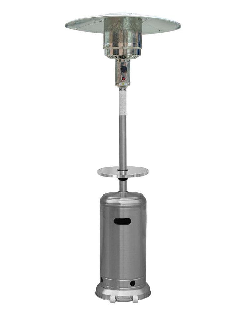 87" Tall Stainless Steel Outdoor Patio Heater with Table - Outdoorartpross