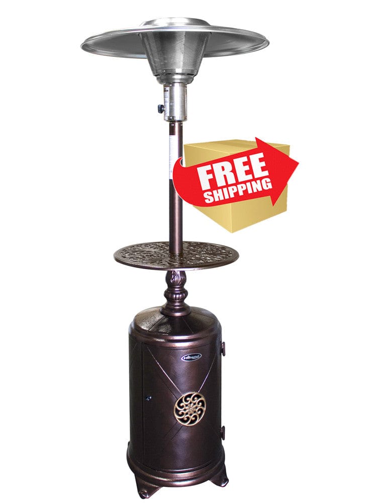 87" Hammered Bronze Cast Aluminum Patio Heater - Outdoorartpross