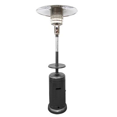 87" Tall Outdoor Patio Heater with Metal Table in Hammered Silver - Outdoorartpross