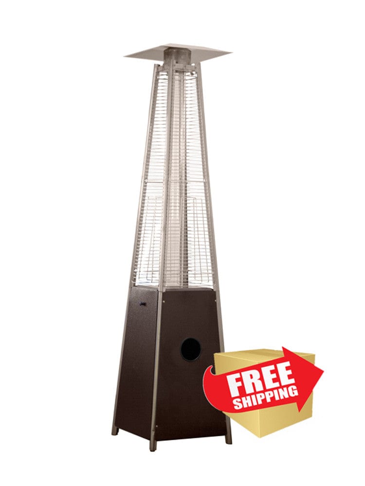 91" Tall Radiant Heat Glass Tube Outdoor Patio Heater in Hammered Bronze  - Outdoorartpross