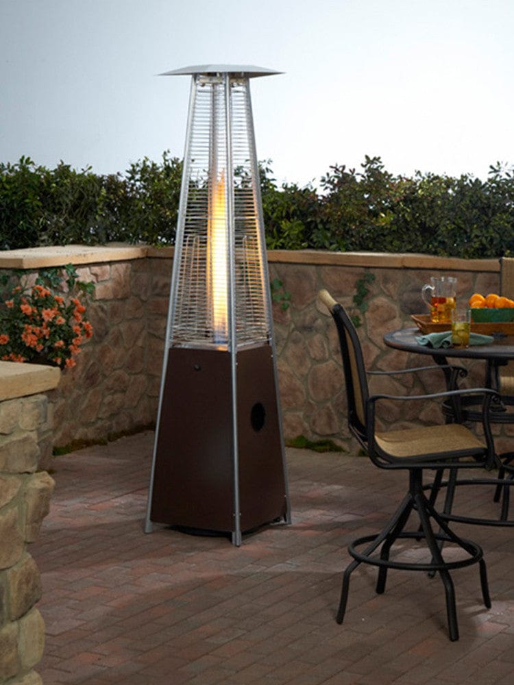 91" Tall Radiant Heat Glass Tube Outdoor Patio Heater in Hammered Bronze  - Outdoorartpross