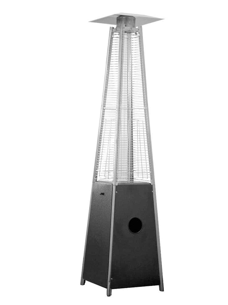 91" Tall Radiant Heat Glass Tube Outdoor Patio Heater in Matte Black  - Outdoorartpross