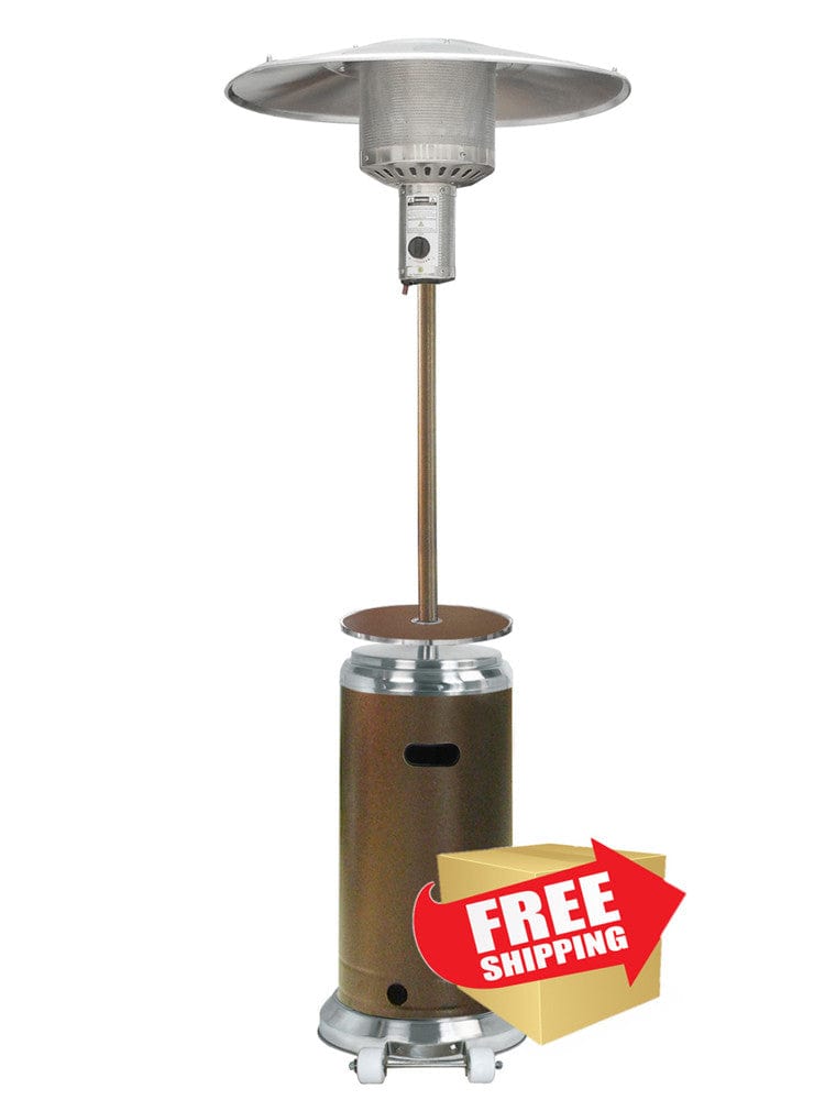 87" Hammered Bronze/Stainless Steel Outdoor Patio Heater - Outdoorartpross
